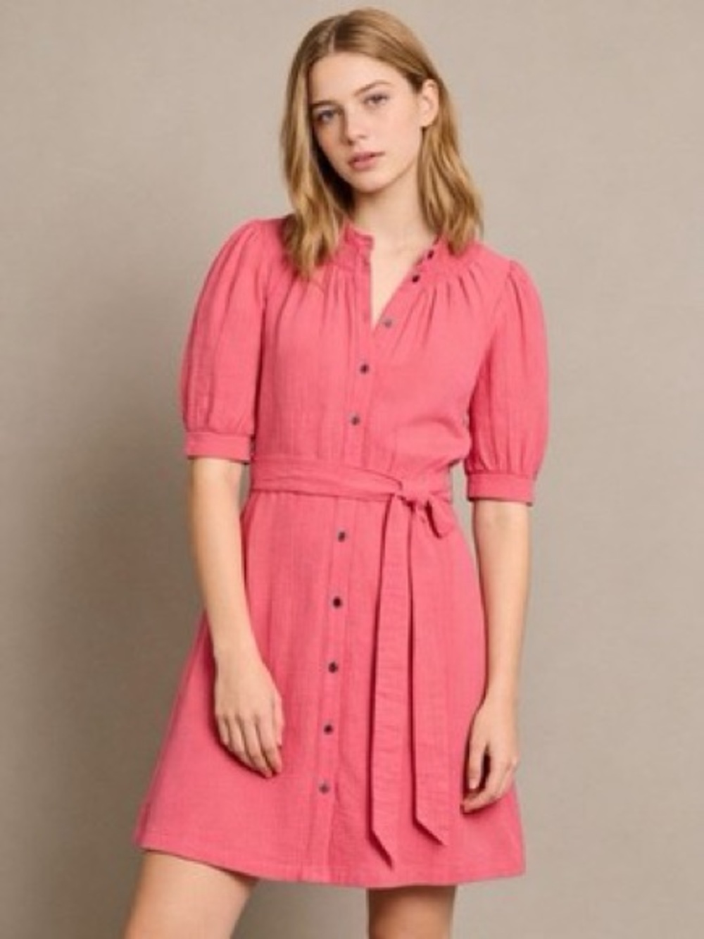 Boden Ada Double Cloth Short Dress in Pink Size 2